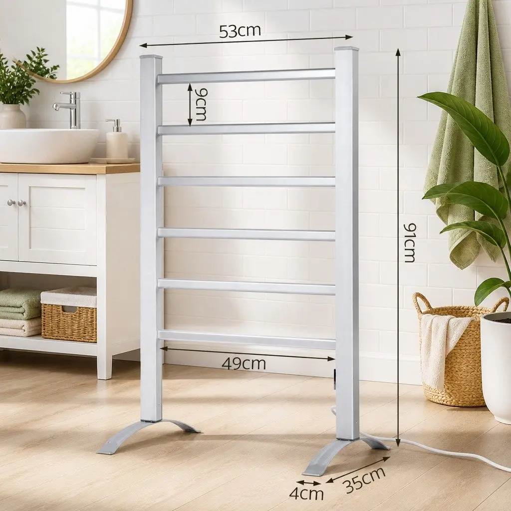 6-Bar Electric Heated Towel Rail Rack