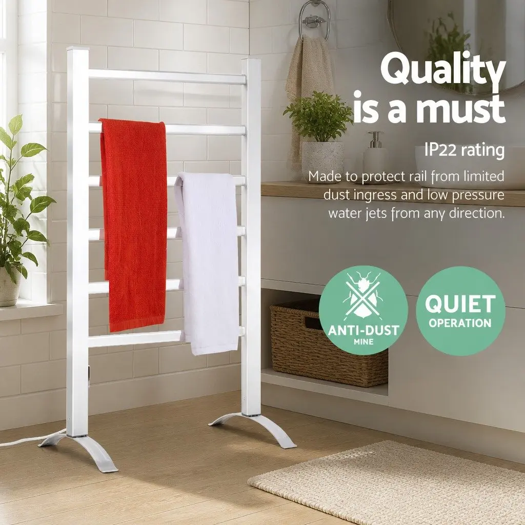 6-Bar Electric Heated Towel Rail Rack