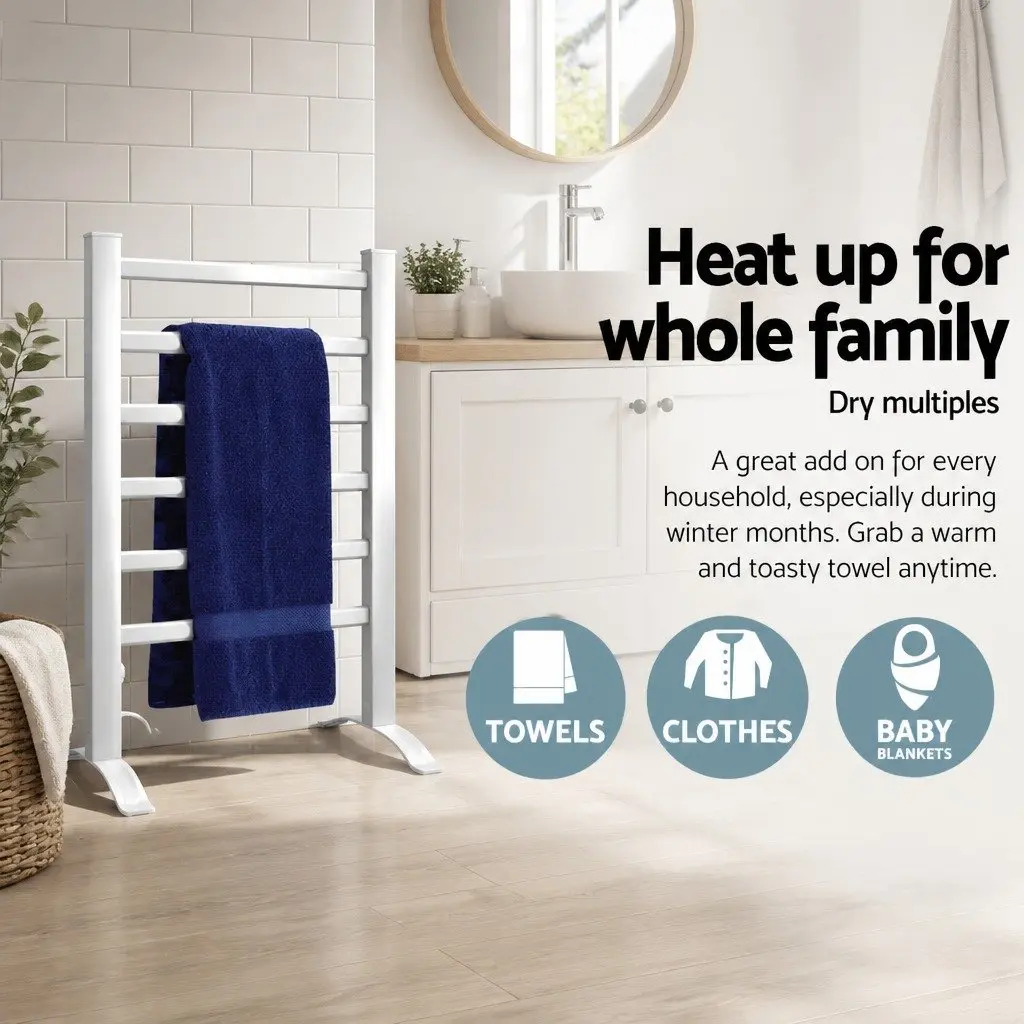 6-Bar Electric Heated Towel Rail Rack