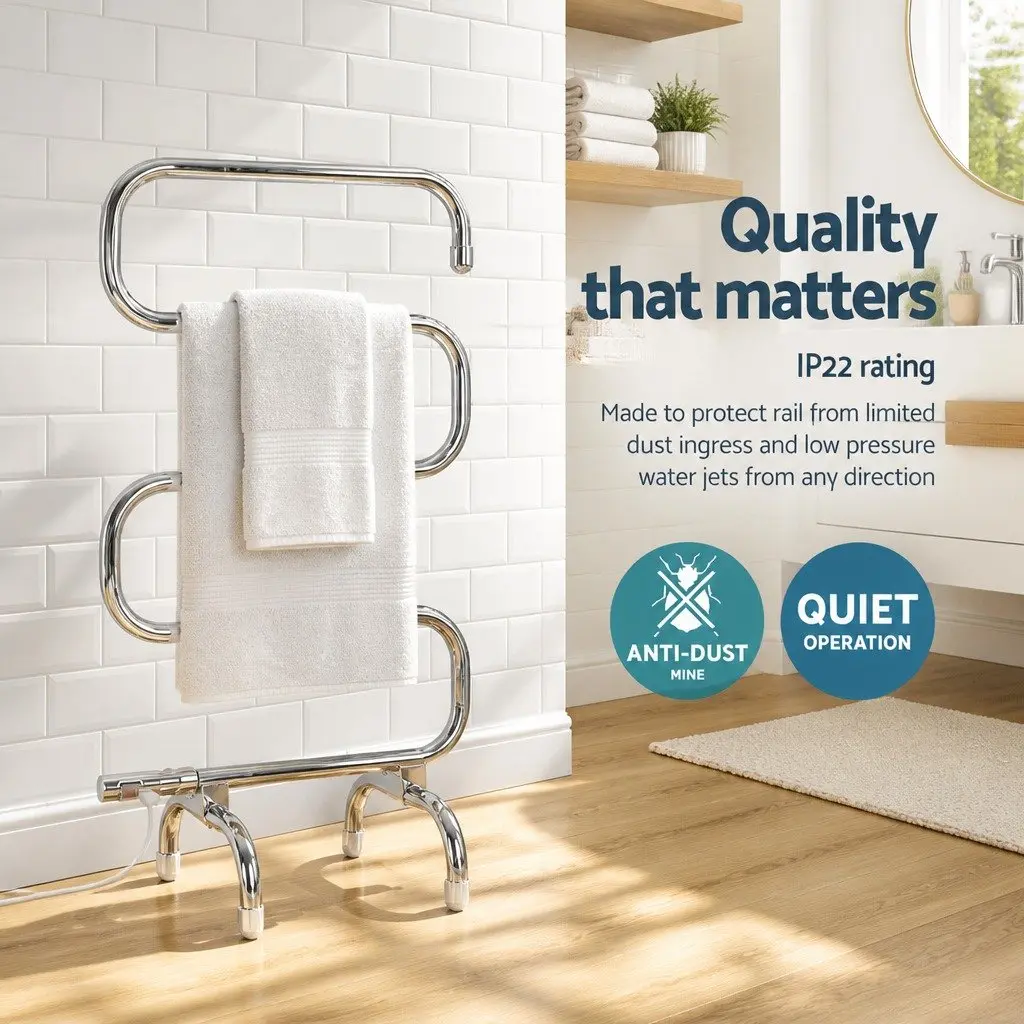 5-Bar Electric Heated Towel Rack for Drying Clothes