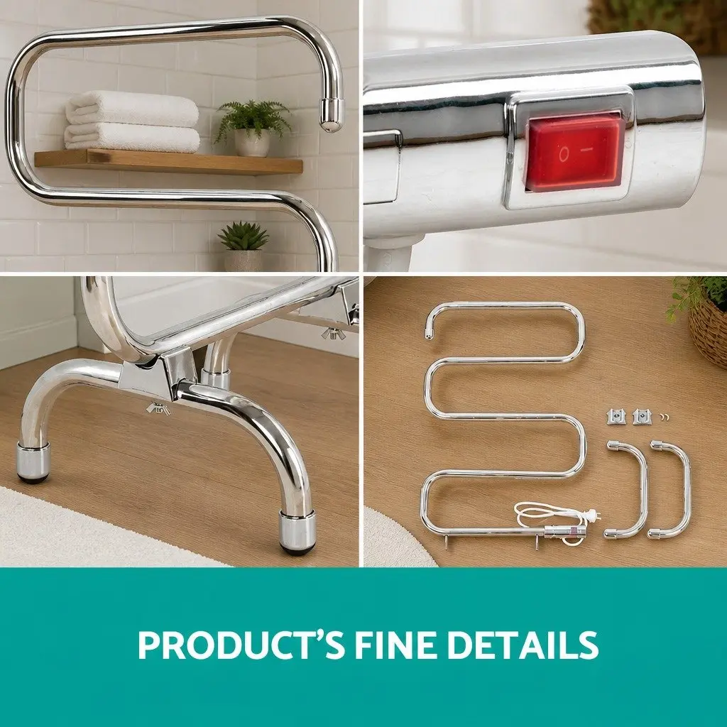 5-Bar Electric Heated Towel Rack for Drying Clothes