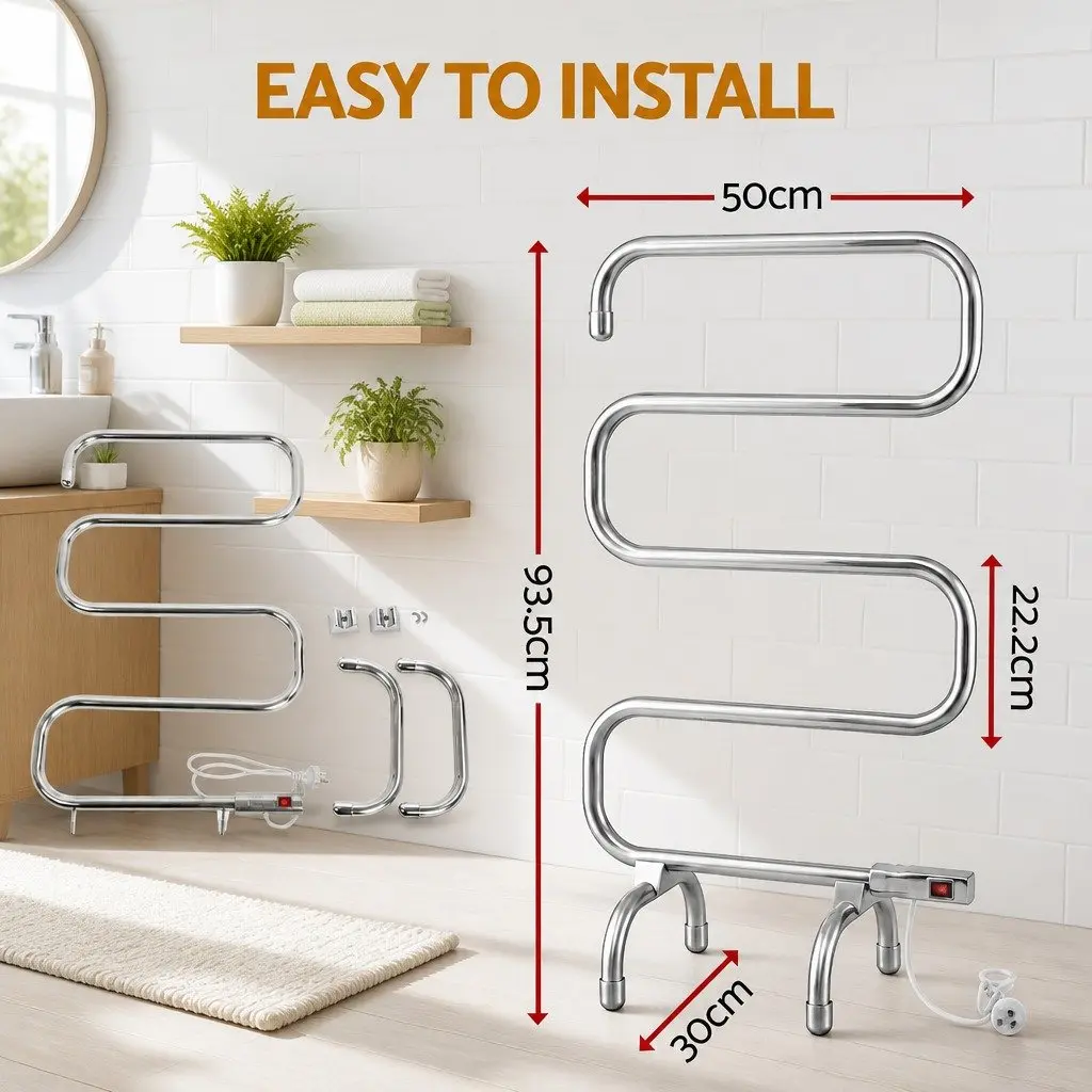 5-Bar Electric Heated Towel Rack for Drying Clothes