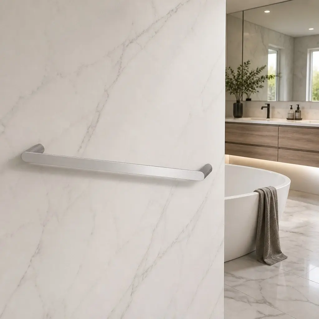 Wall Mounted Towel Rack 600mm in Silver