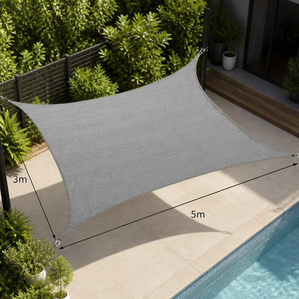 Shade Sail HDPE Fabric Rectangle 3.6 x 3.6m Sand