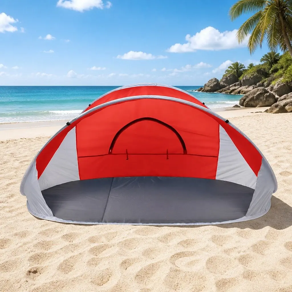 Pop Up Tent Polyester 220cm x 100cm x 120cm Blue Grey Red