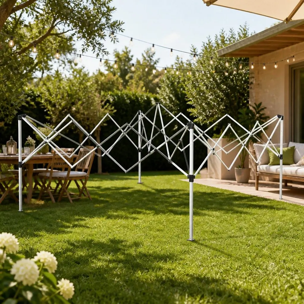 Pop Up Gazebo Tent Waterproof 3x3m Steel Frame Black