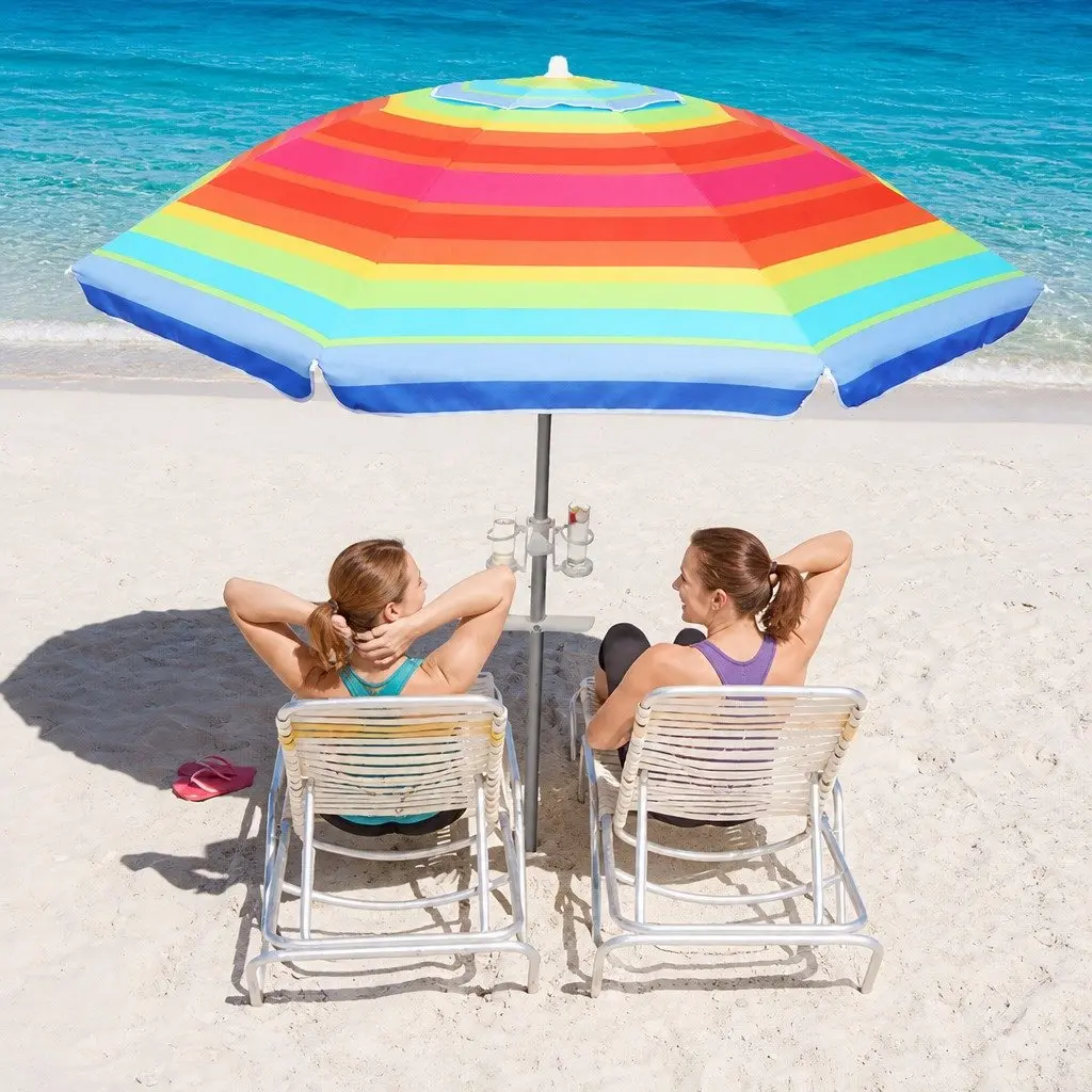 Beach Umbrella Polyester 2.2M Colorful Outdoor UV Protection