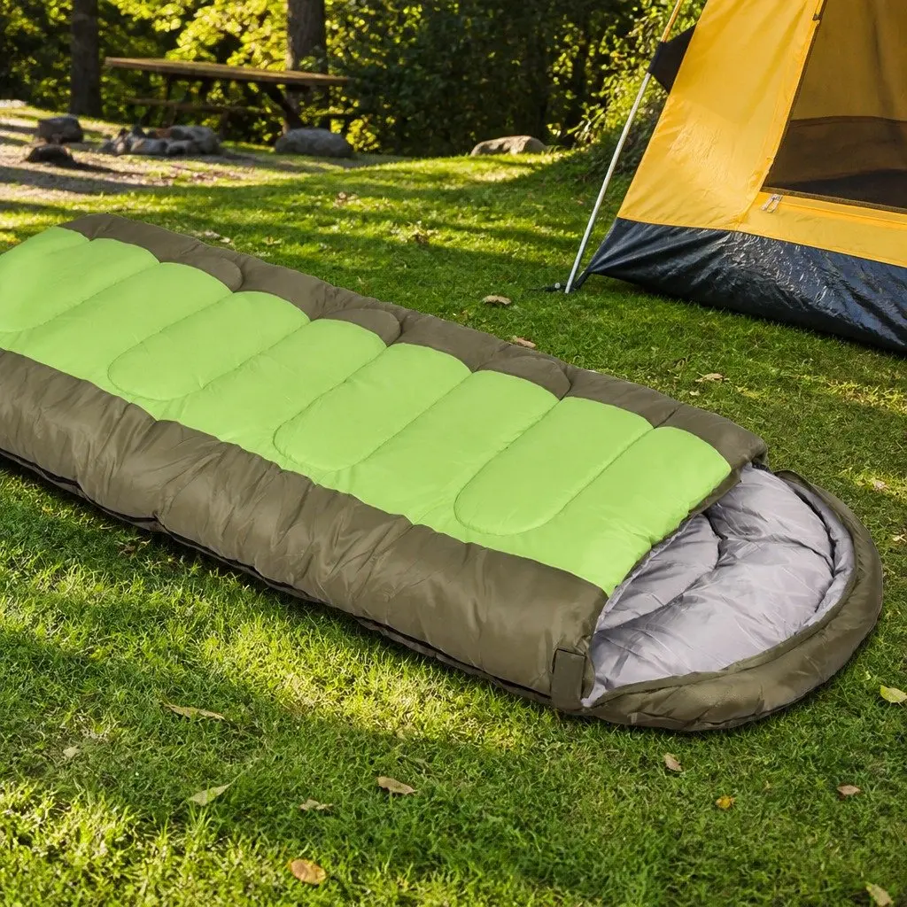 Sleeping Bag Polyester Taffeta 220cm x 85cm Green