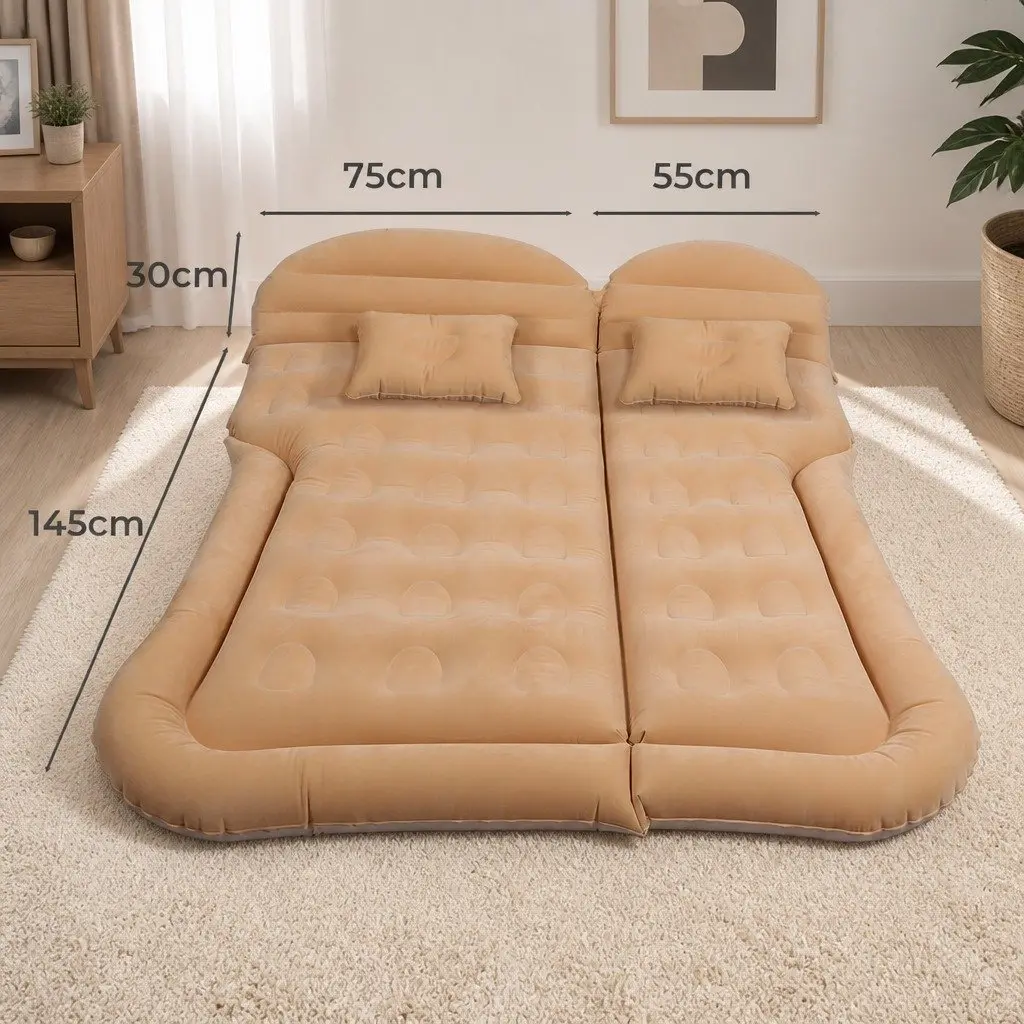 Car Back Seat Air Mattress PVC 175cm x 130cm Beige