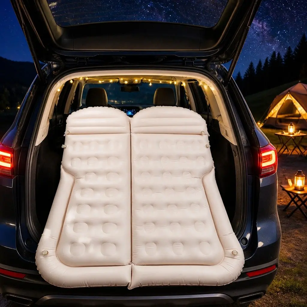 Car Back Seat Air Mattress PVC 175cm x 130cm Beige