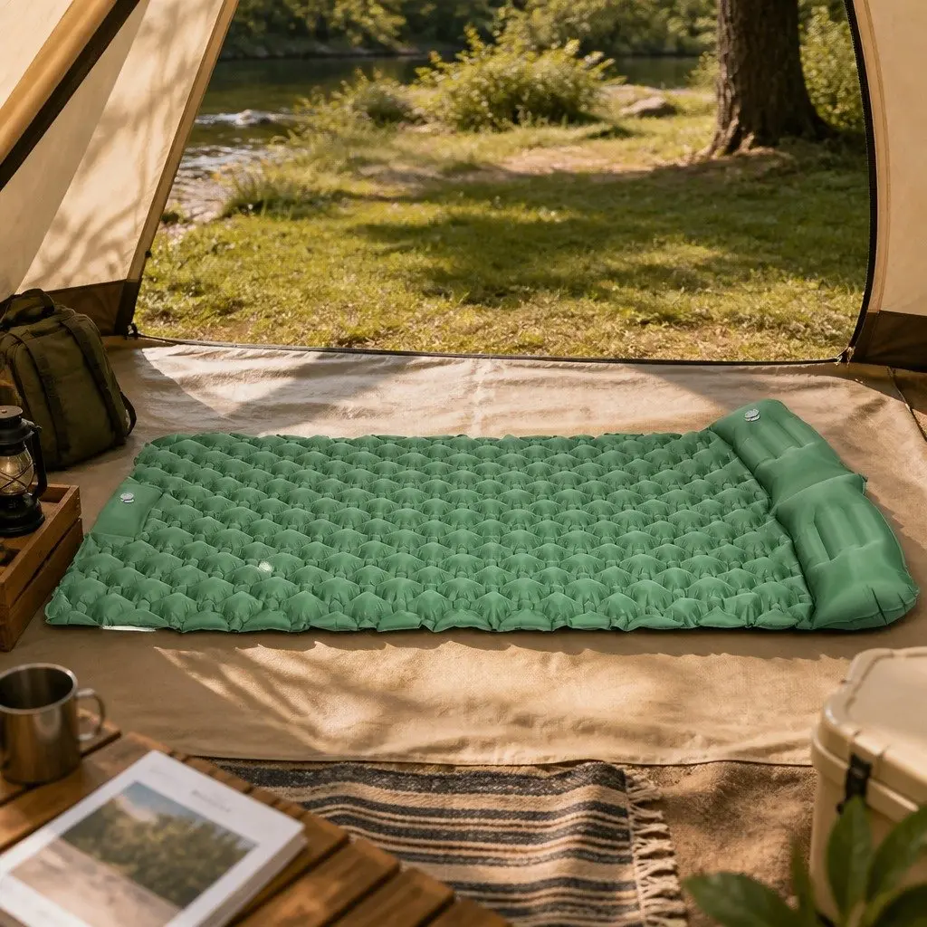 Inflatable Camping Sleeping Pad with Foot Pump