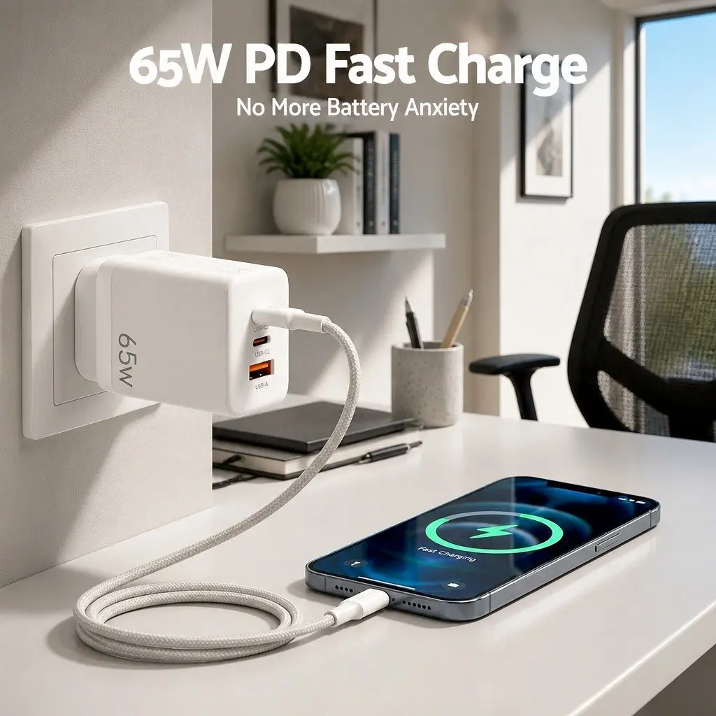 65W USB C Wall Charger with 3 Ports