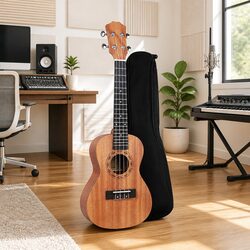 Tenor Ukulele 26 Inch Mahogany Natural Wood Beginner Musician with Carry Bag