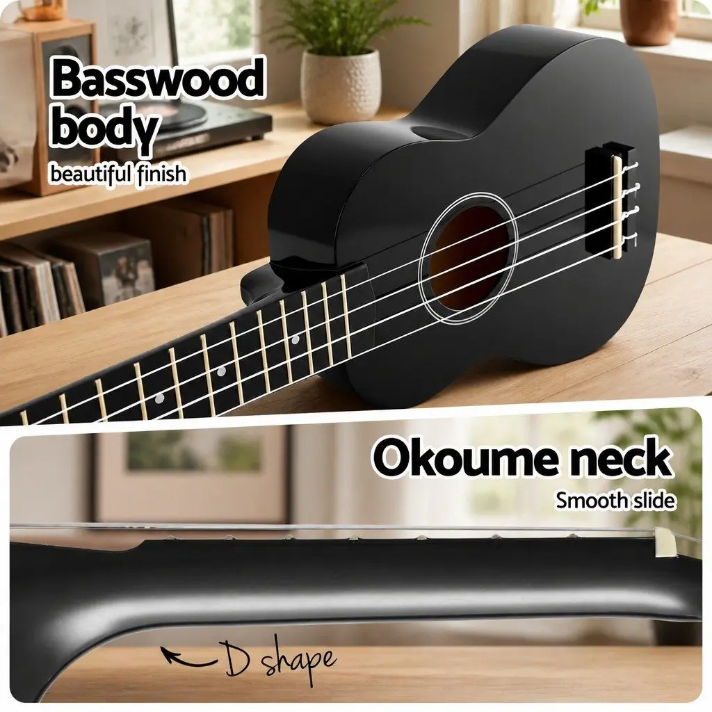 21 Inch Ukulele with Nylon Strings and Carry Bag