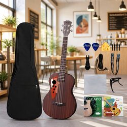 30 Inch Ukulele with EQ Equaliser 18 Frets Nylon Strings Ebony Top