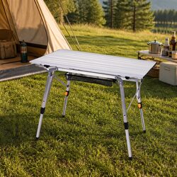 Camping Table Roll Up Folding Portable Outdoor Picnic BBQ Trestle with Carry Bag