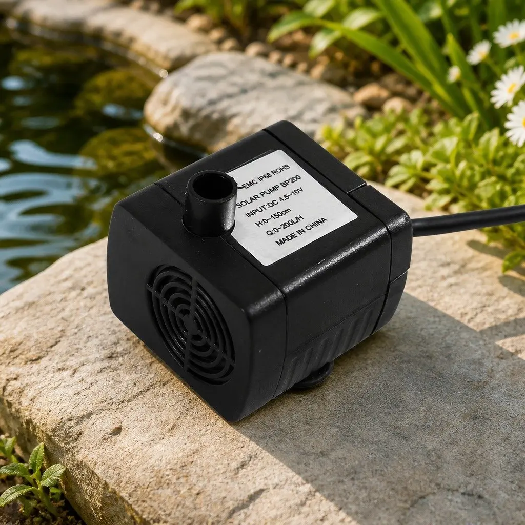 Solar Fountain Polycrystalline 5W Outdoor Water Feature 8 Nozzles Black