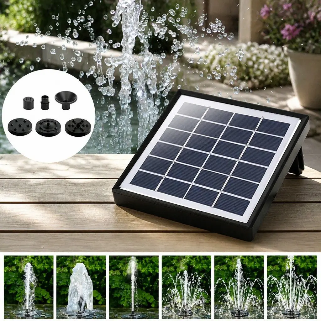 Solar Powered Water Fountain Pump Kit ABS 45cm Garden Backyard