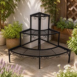 Sturdy 3-Tier Plant Stand for Indoor Outdoor Garden Display