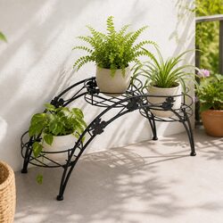 3-Tier Metal Plant Stand for Indoor and Outdoor Use
