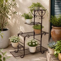 5 Tier Metal Plant Stand Indoor Outdoor Garden Balcony Patio Flower Pot Shelf