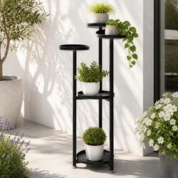 Durable 5 Tier Metal Plant Stand for Indoor and Outdoor