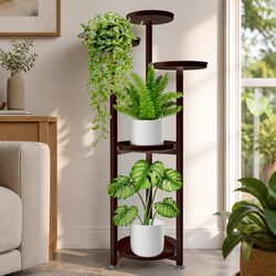 5 Tier Plant Stand Indoor Outdoor Metal Flower Pot Display Bronze Large