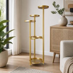 5 Tier Plant Stand Metal Flower Pot Shelf Indoor Outdoor Garden Display Rack