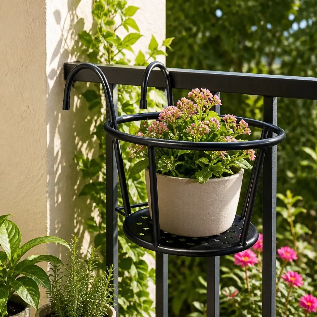 Hanging Plant Stand for Rail Mounting Flower Pots