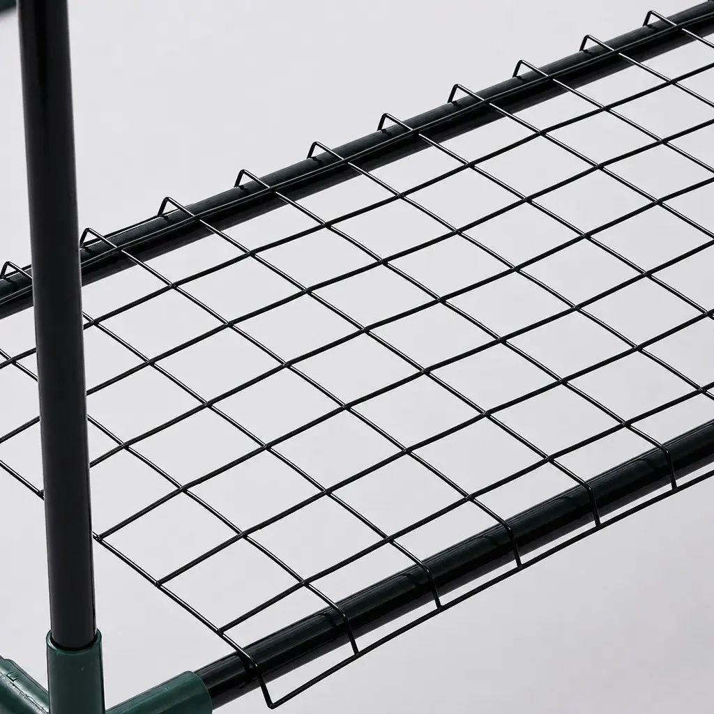 Walk In Greenhouse Steel PVC 3 Tier Shelves Transparent