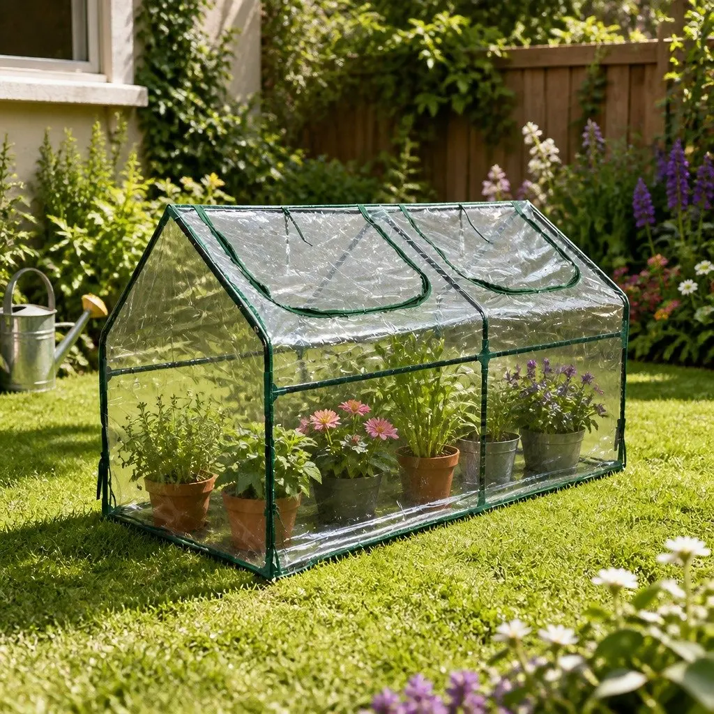 Greenhouse PVC 182cm x 92cm x 92cm Transparent Portable Flower Garden Shed Outdoor Plant Growing Protective Cover