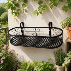 Sturdy Black Oval Hanging Plant Stand for Indoor and Outdoor