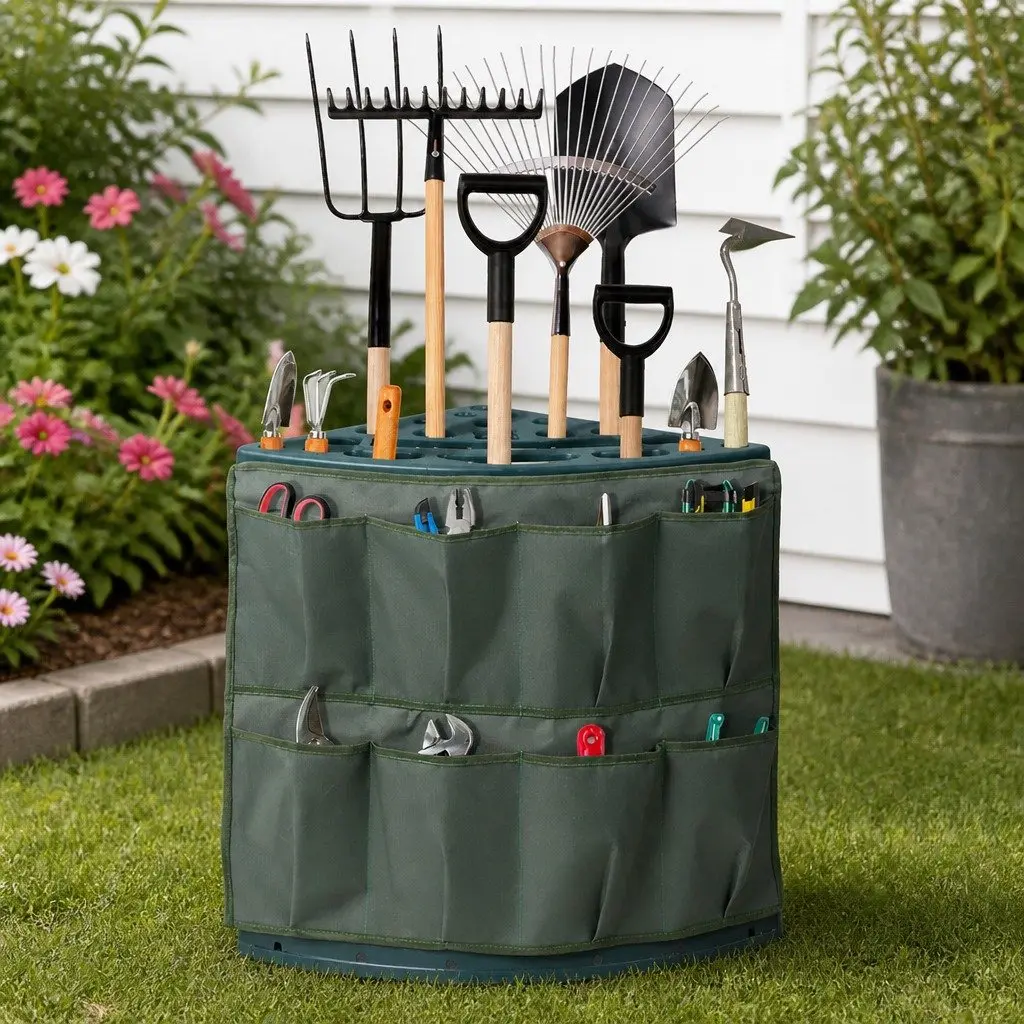 Weatherproof Garden Tool Rack Organizer with 27 Slots