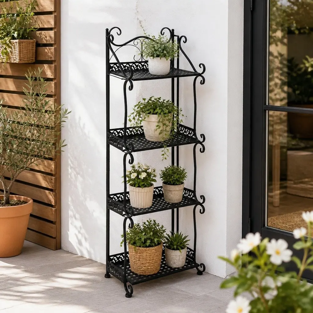 4 Tier Plant Stand for Indoor and Outdoor Use