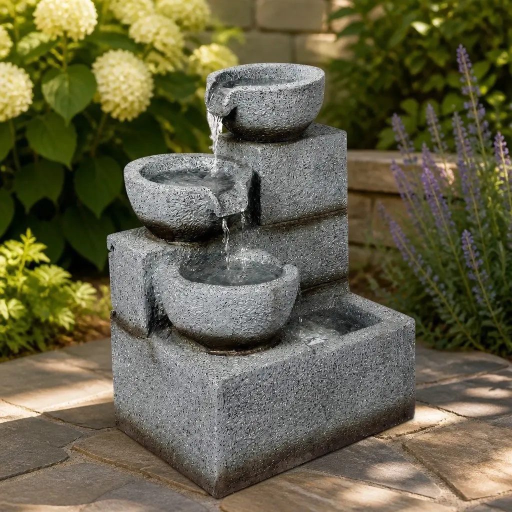 Resin Electric Fountain Bird Bath for Garden