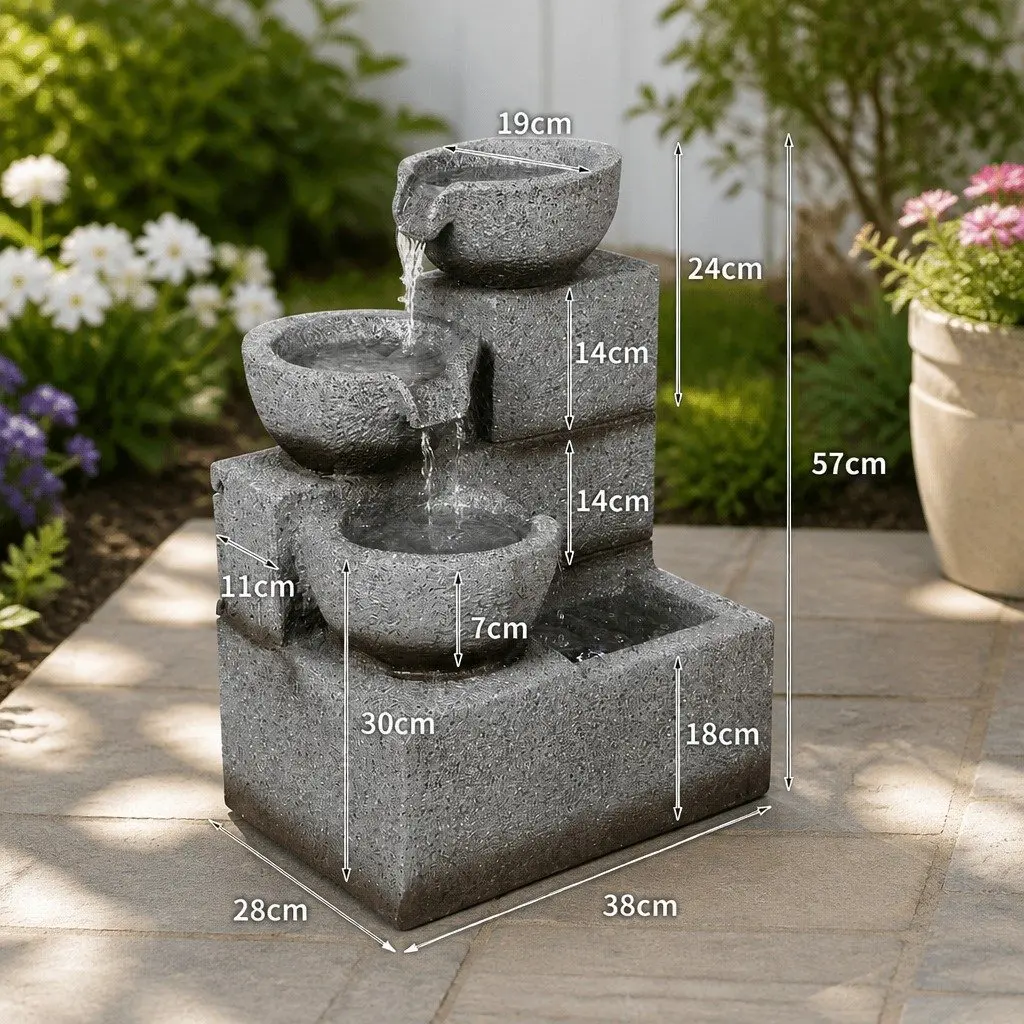 Resin Electric Fountain Bird Bath for Garden