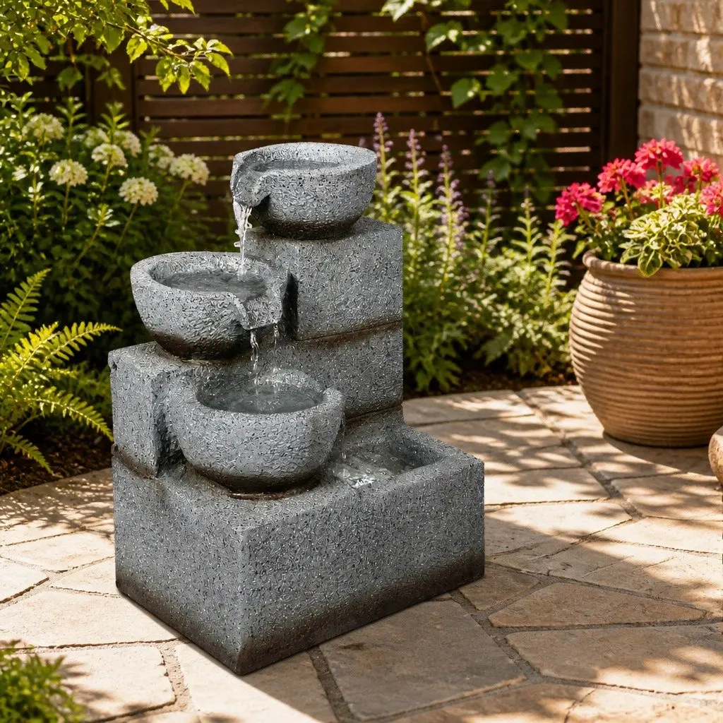 Resin Electric Fountain Bird Bath for Garden