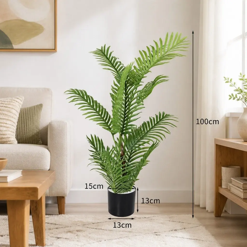 Artificial Tree Faux Foliage 100cm Green Screen Printed Cloth PE Steel