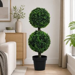 Durable Artificial Double Ball Topiary Cedar Trees