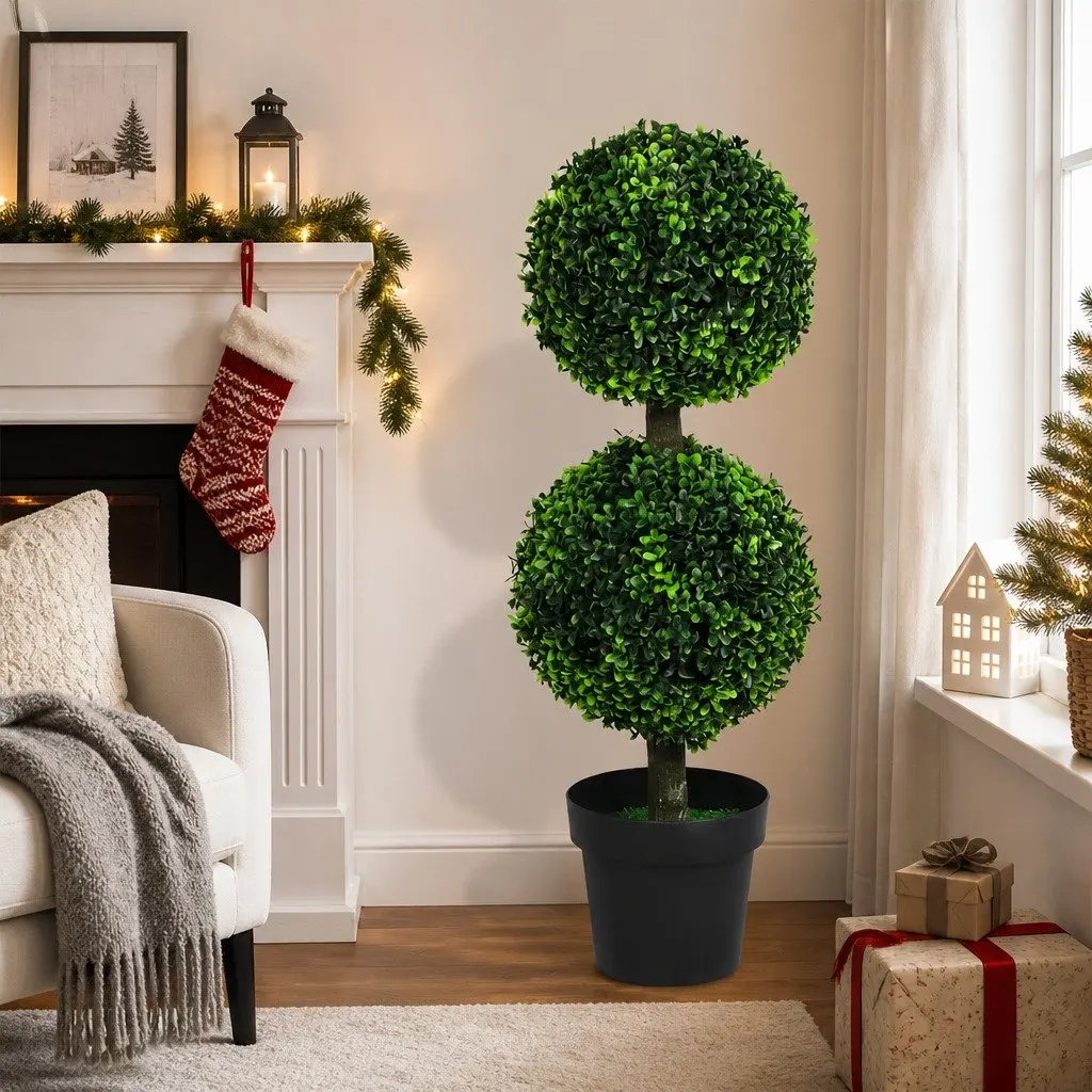 Artificial Double Ball Topiary Cedar Trees