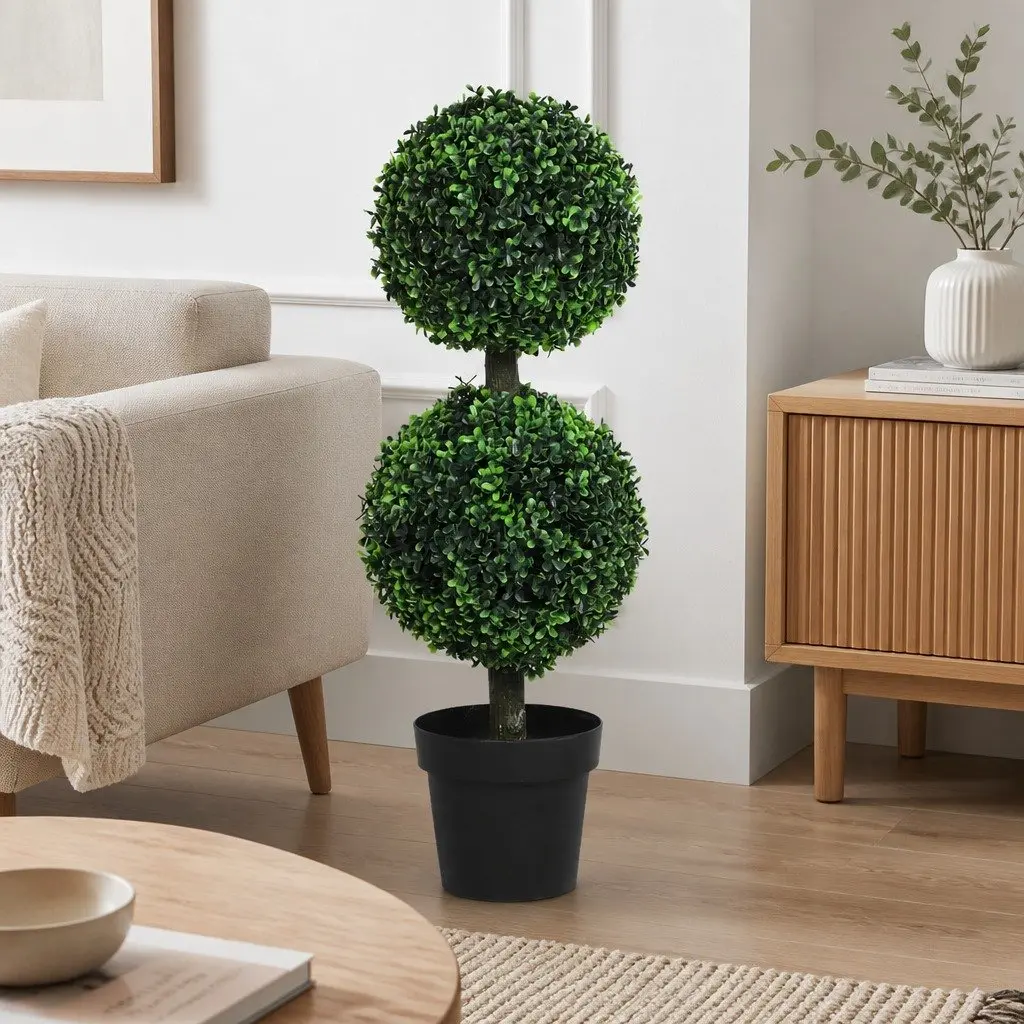 Artificial Double Ball Topiary Cedar Trees