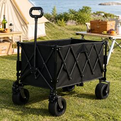 Sturdy Folding Wagon Cart with 3-Tier Storage