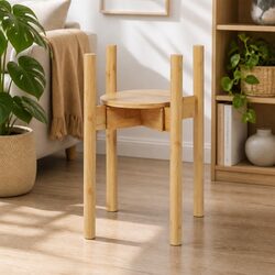 Adjustable Bamboo Plant Stand for Indoor & Outdoor Use