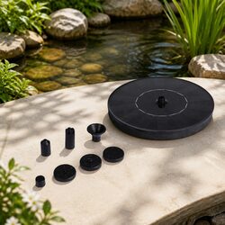 Solar Fountain Floating Pond Water Feature Nozzle Kit Brushless Pump Garden