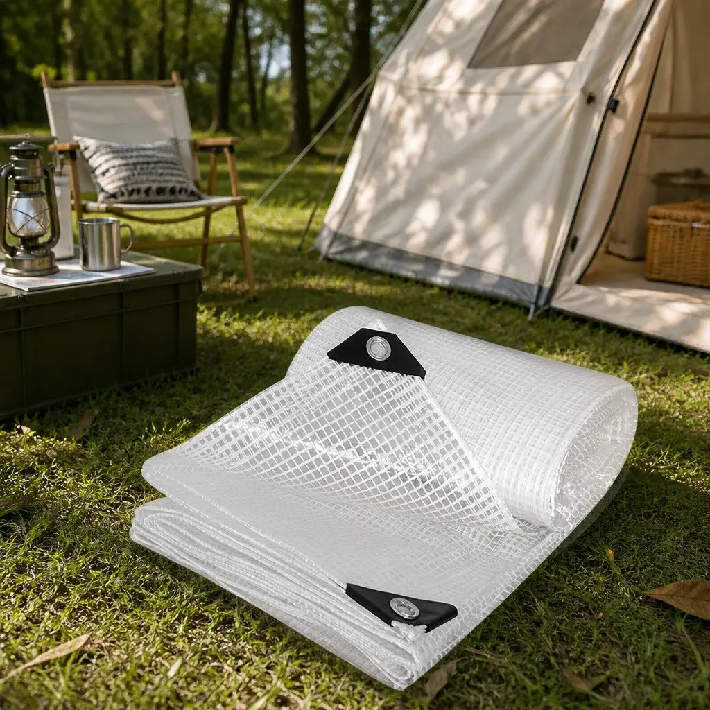 Heavy Duty Clear Tarpaulin 200GSM Waterproof 2.13m x 6.10m All Weather Protection