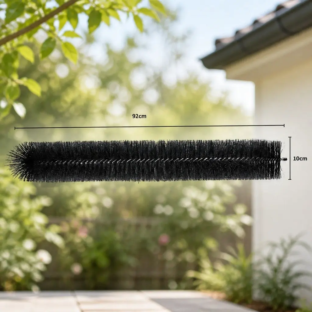 Gutter Brush Guard Nylon Brush Galvanised Steel Wire 92x10cm Black 24 Piece