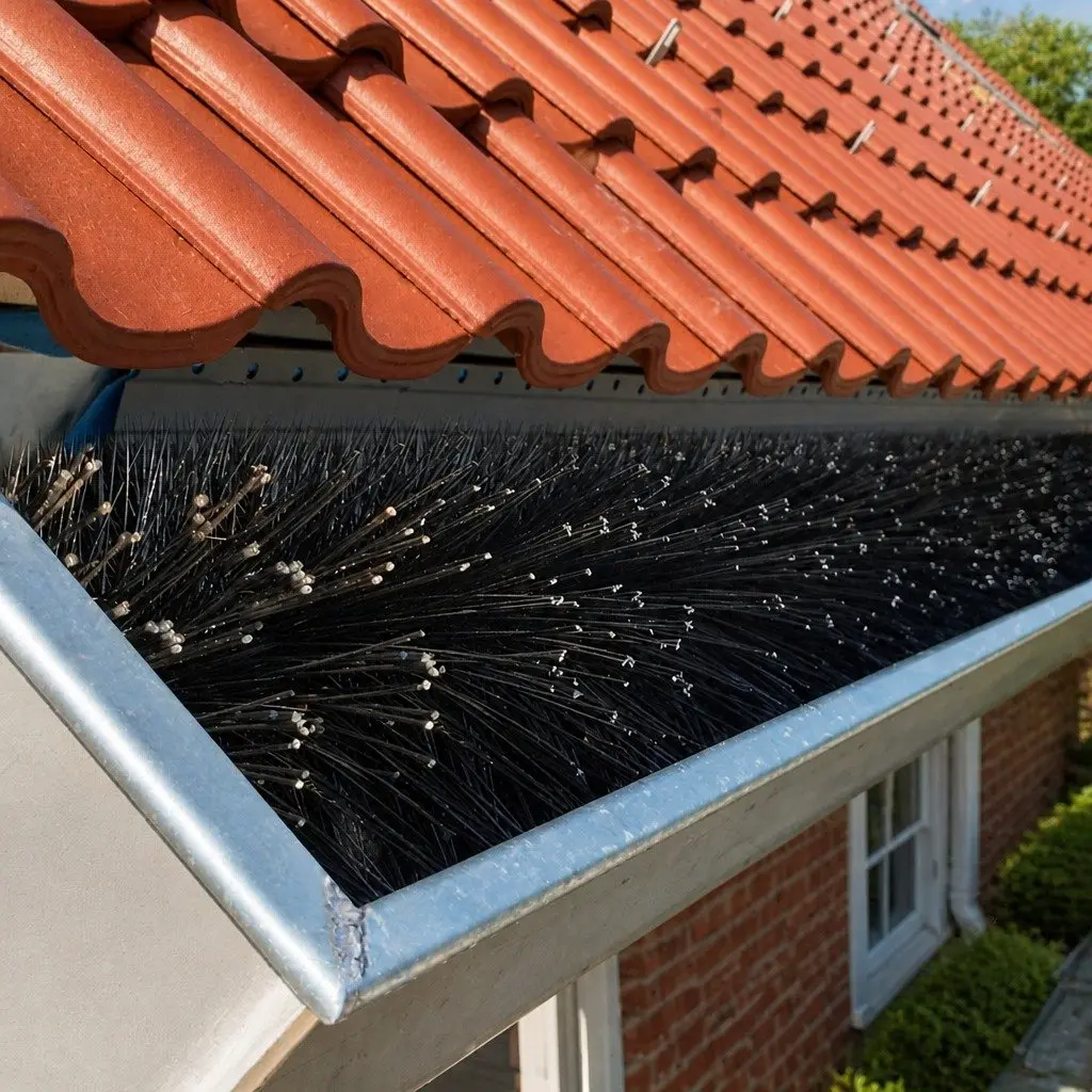 Gutter Brush Guard Nylon Brush Galvanised Steel Wire 92x10cm Black 24 Piece