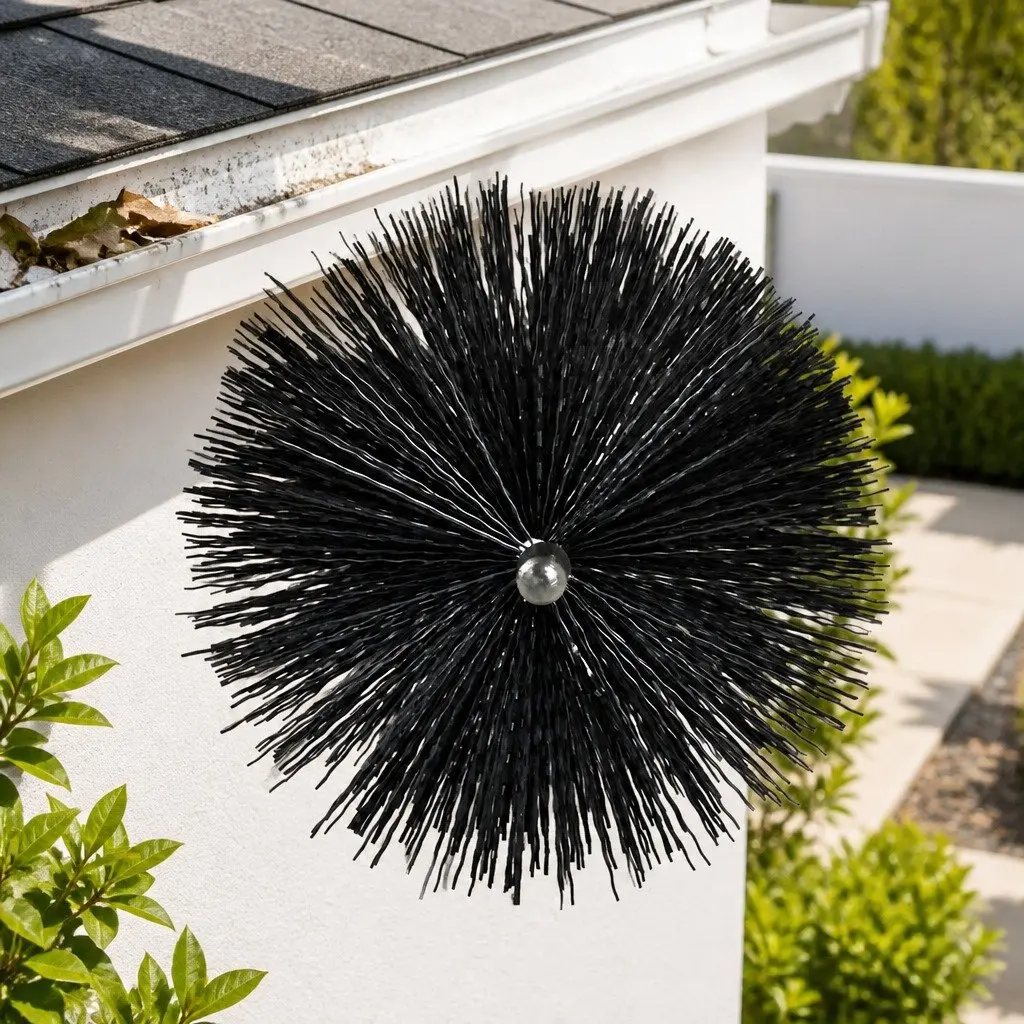 Gutter Brush Guard Nylon 10cm Diameter Black Heavy Duty Debris Blocker