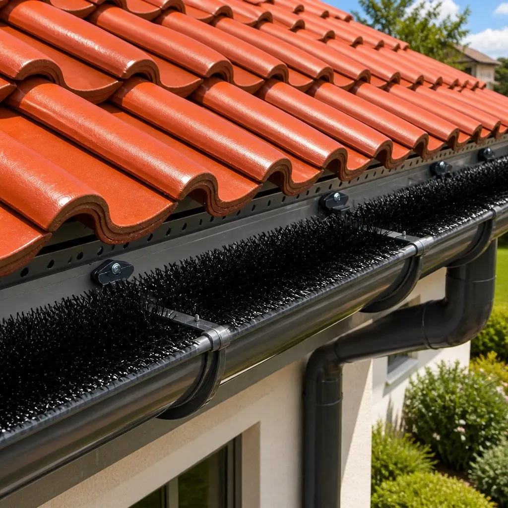 Gutter Brush Guard Nylon 10cm Diameter Black Heavy Duty Debris Blocker