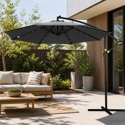 High-Quality Outdoor Cantilever Umbrella 3M with LED Lights